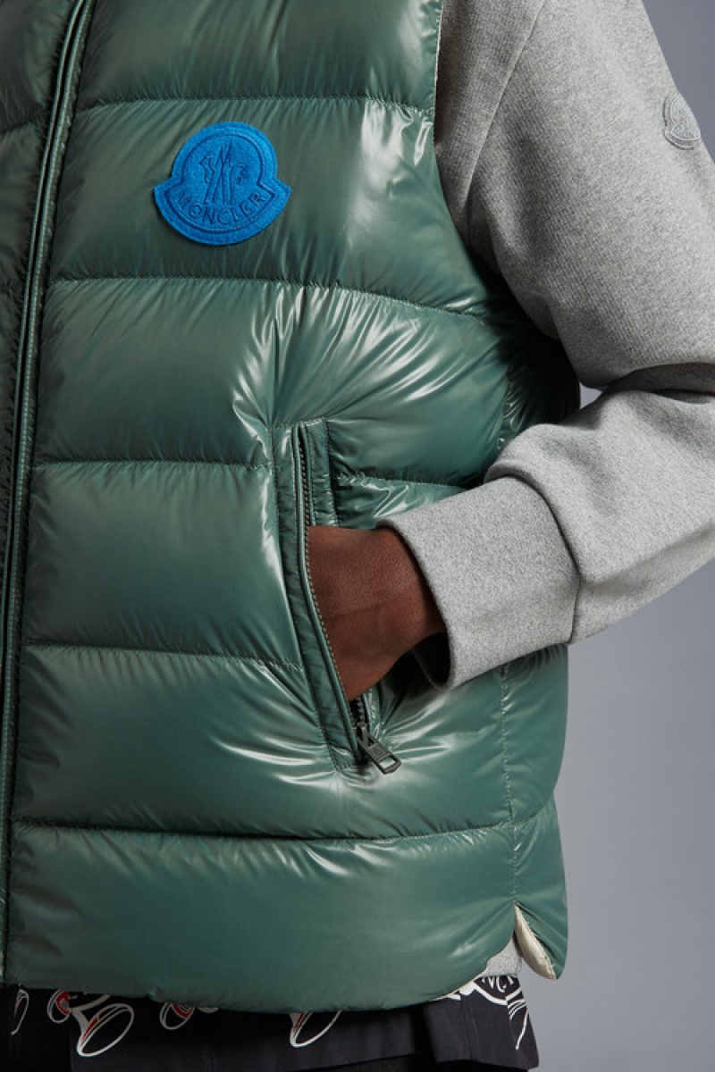 Chaleco de Plumas Moncler Parke Hombre Verdes | NQSF-86351