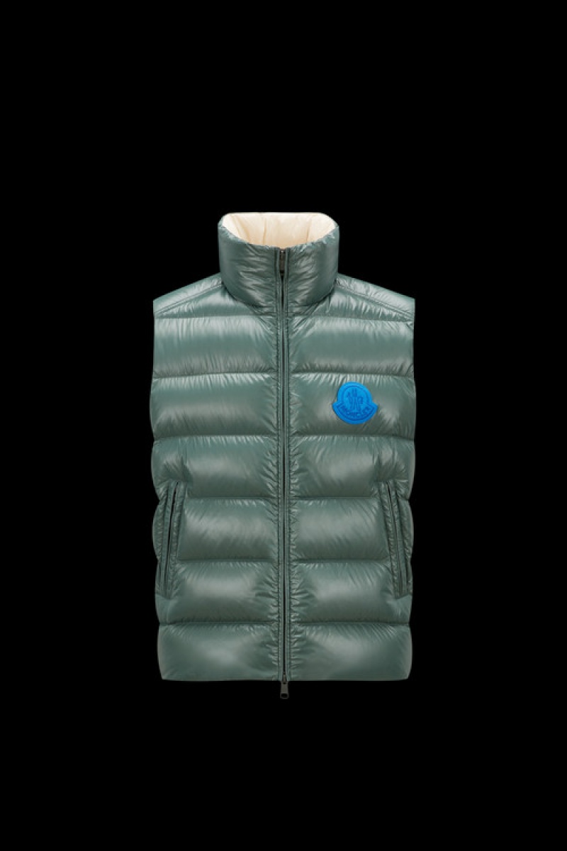 Chaleco de Plumas Moncler Parke Hombre Verdes | NQSF-86351