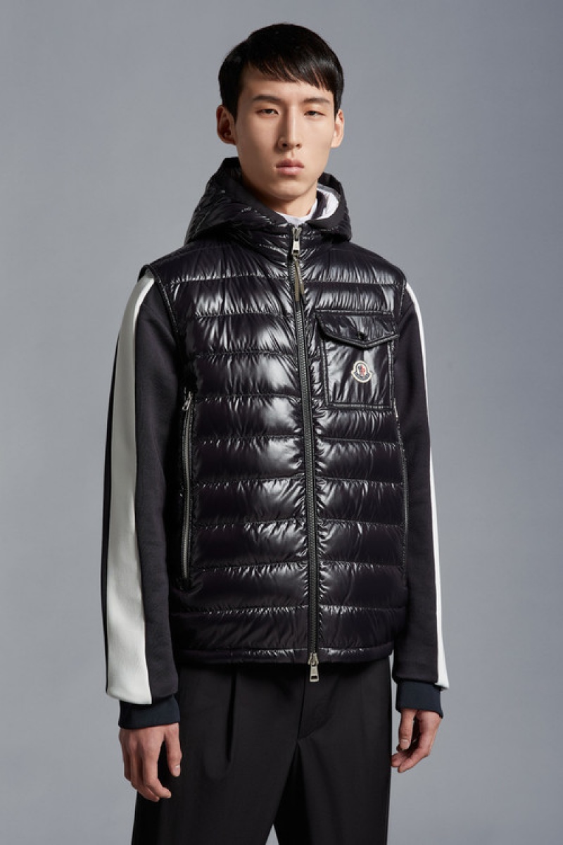 Chaleco de Plumas Moncler Ragot Hombre Negros | UKFH-10943