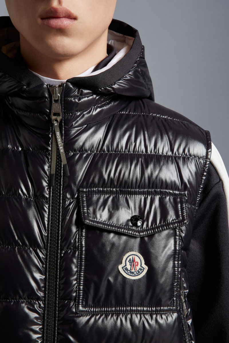 Chaleco de Plumas Moncler Ragot Hombre Negros | UKFH-10943