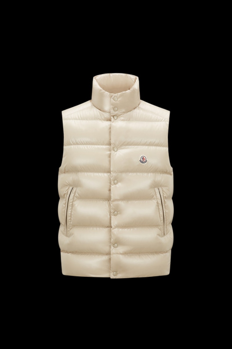 Chaleco de Plumas Moncler Tibb Hombre Beige | UWTE-20361