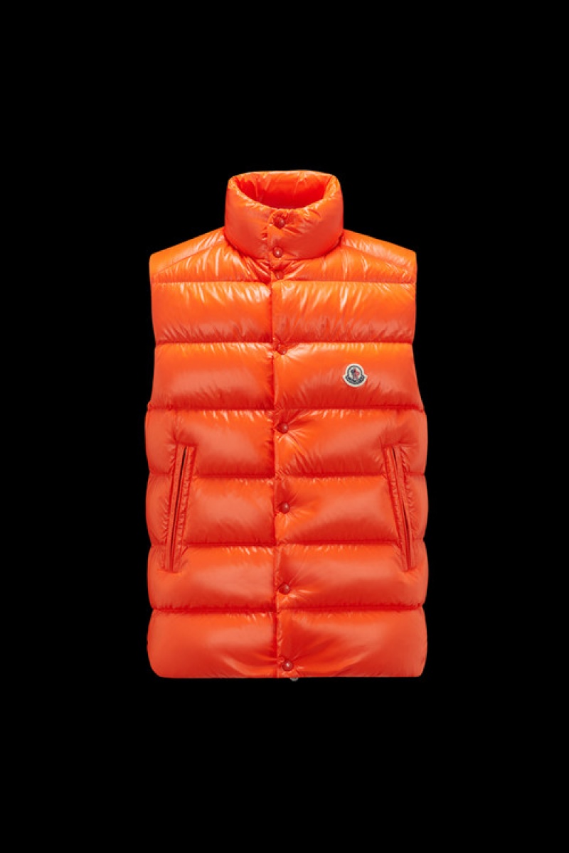 Chaleco de Plumas Moncler Tibb Hombre Naranjas | NTWZ-37561