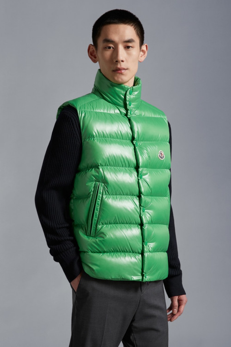 Chaleco de Plumas Moncler Tibb Hombre Verdes Claro | TOVS-75063