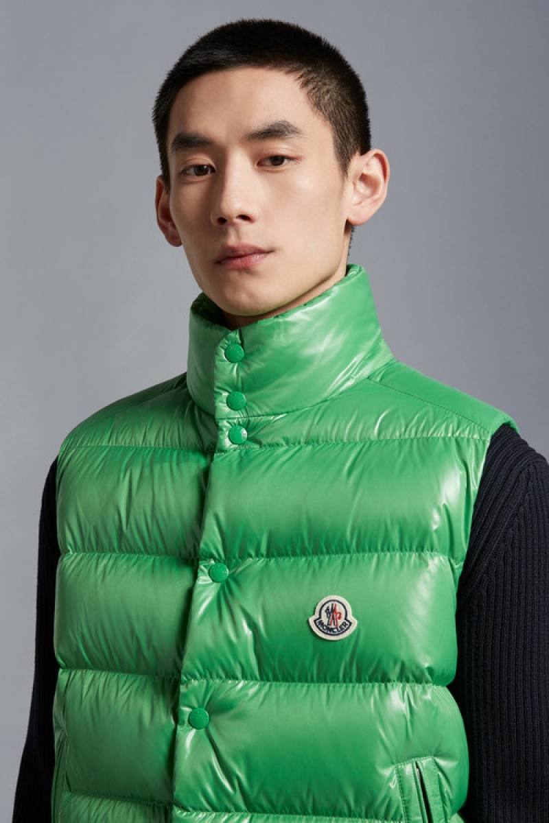 Chaleco de Plumas Moncler Tibb Hombre Verdes Claro | TOVS-75063