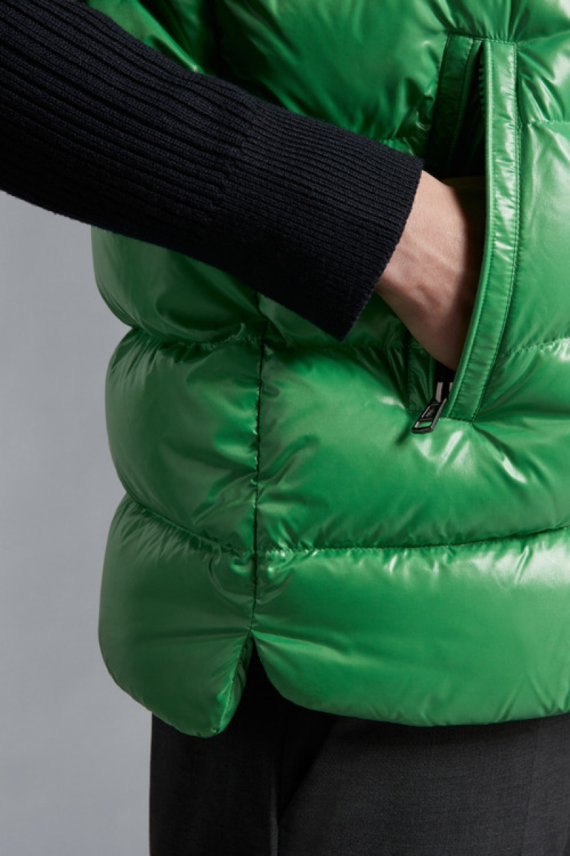 Chaleco de Plumas Moncler Tibb Hombre Verdes Claro | TOVS-75063