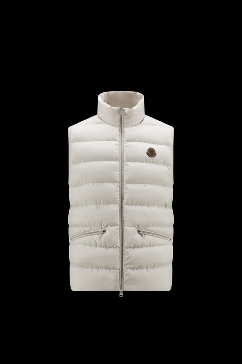 Chaleco de Plumas Moncler Treompan Hombre Blancos | QNCY-31469