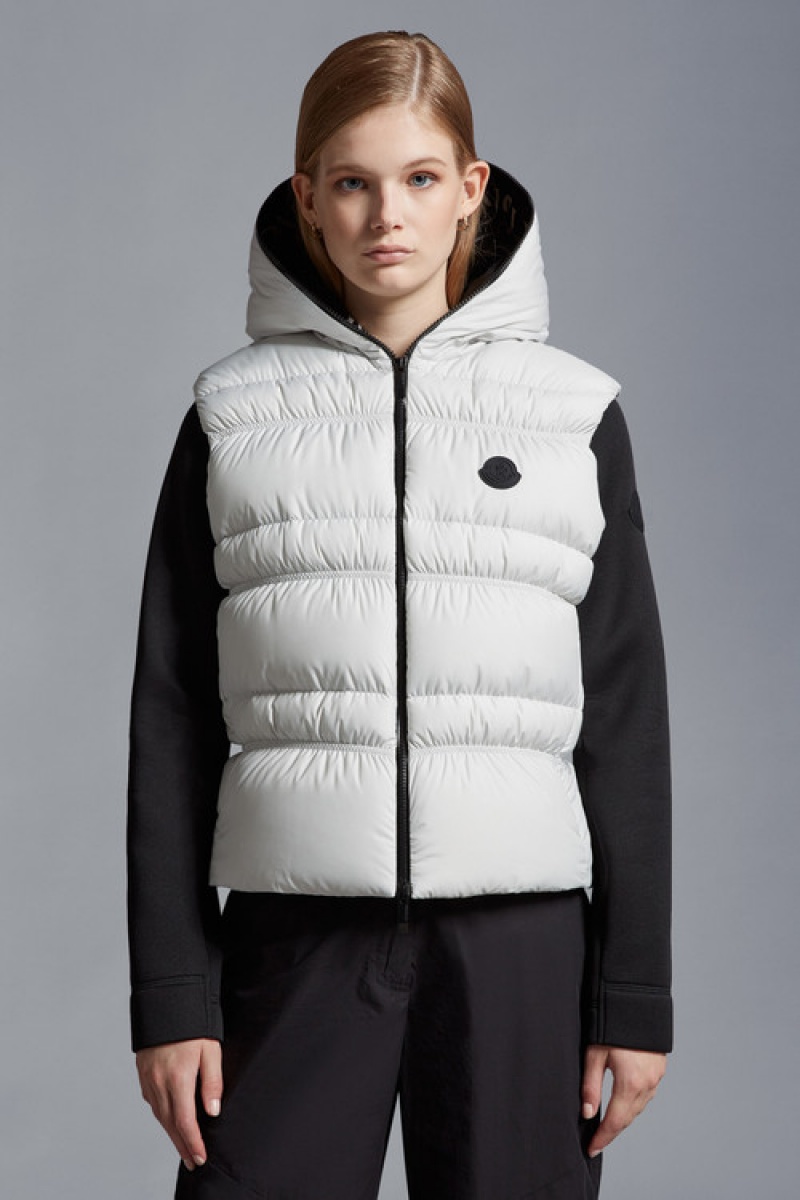 Chaleco de Plumas Moncler Weser Mujer Grises | VZBS-48123