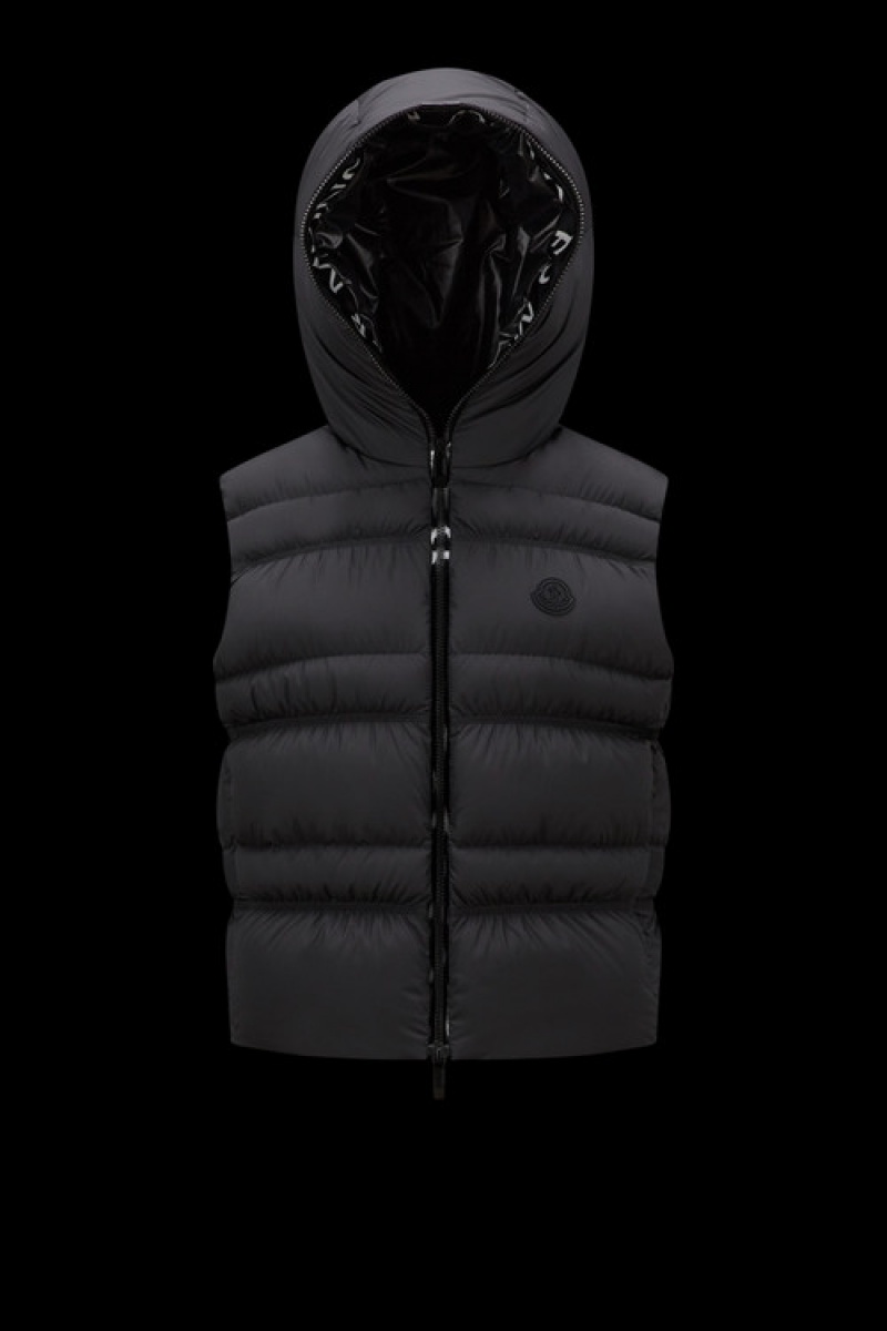 Chaleco de Plumas Moncler Weser Mujer Negros | FNGC-09582