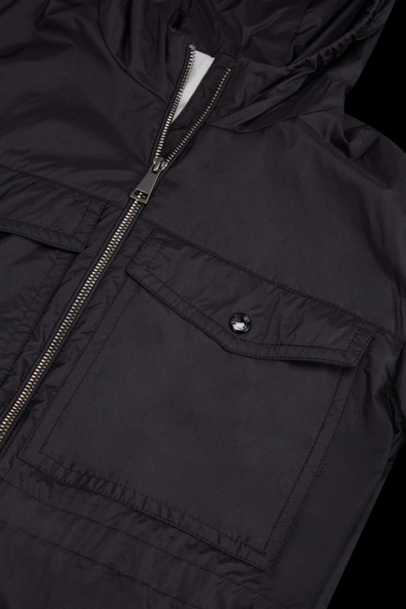 Chamarras Moncler Ailisia Encapuchado Niña Negros | IXBV-53921