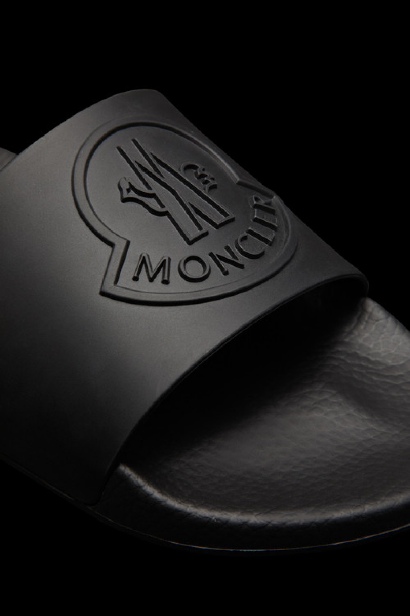 Chanclas Moncler Basile Hombre Negros | AHID-96210