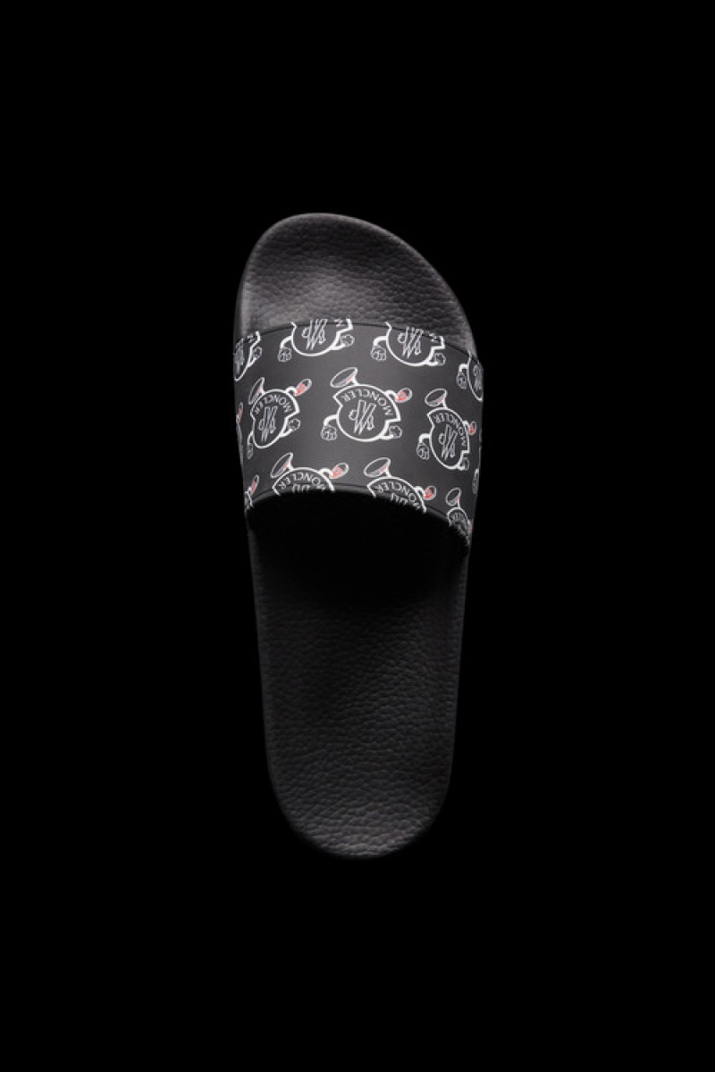 Chanclas Moncler Basile Hombre Negros | YKGT-95780