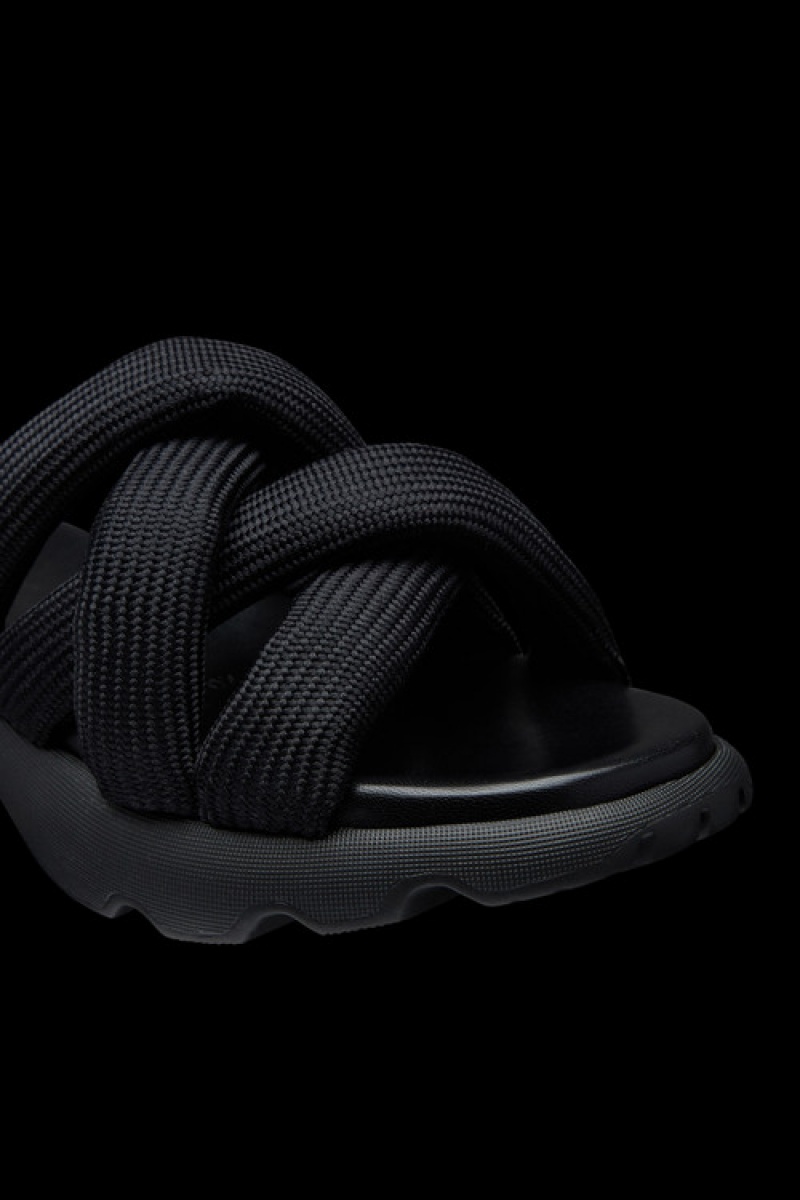 Chanclas Moncler Belay Knot Mujer Negros | TQLR-08763