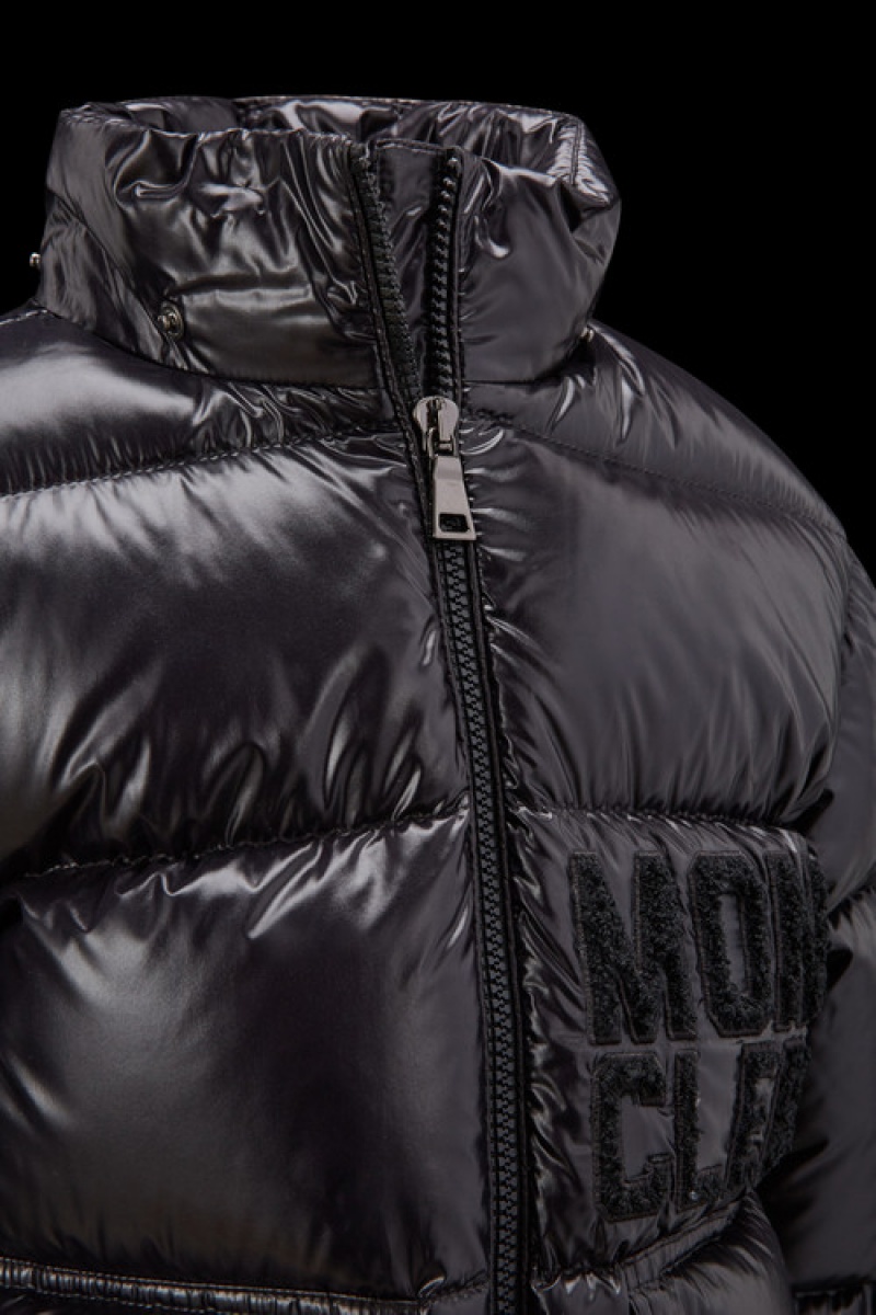 Chaquetas De Plumas Moncler Abbaye Niña Negros | PTMN-02457