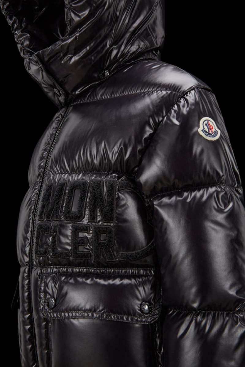 Chaquetas De Plumas Moncler Abbaye Niña Negros | PTMN-02457