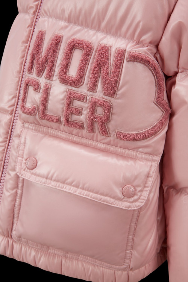 Chaquetas De Plumas Moncler Abbaye Niña Rosas | JLEC-17604