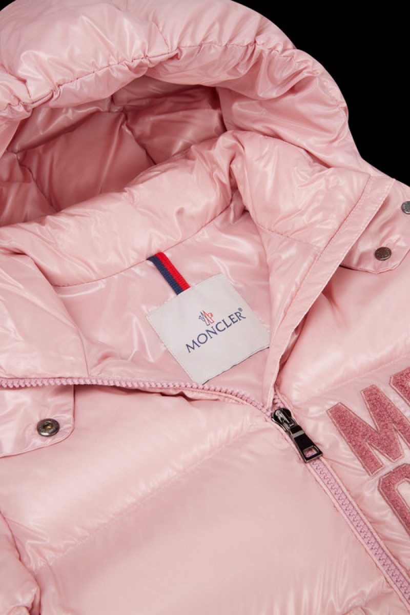 Chaquetas De Plumas Moncler Abbaye Niña Rosas | JLEC-17604