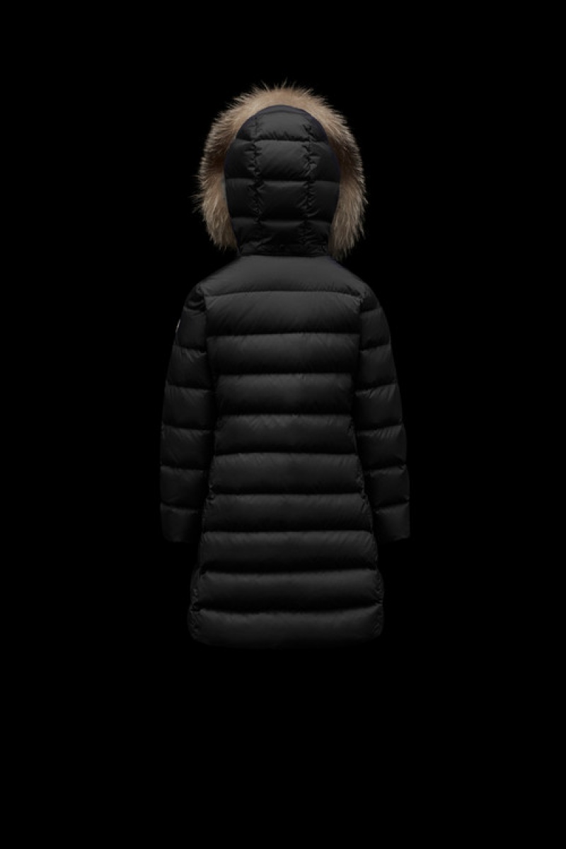 Chaquetas De Plumas Moncler Abelle Niña Negros | MOKD-08157