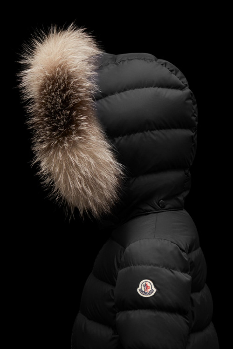 Chaquetas De Plumas Moncler Abelle Niña Negros | MOKD-08157