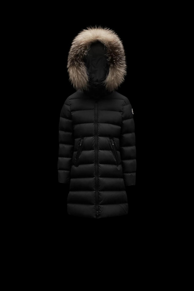 Chaquetas De Plumas Moncler Abelle Niña Negros | MOKD-08157