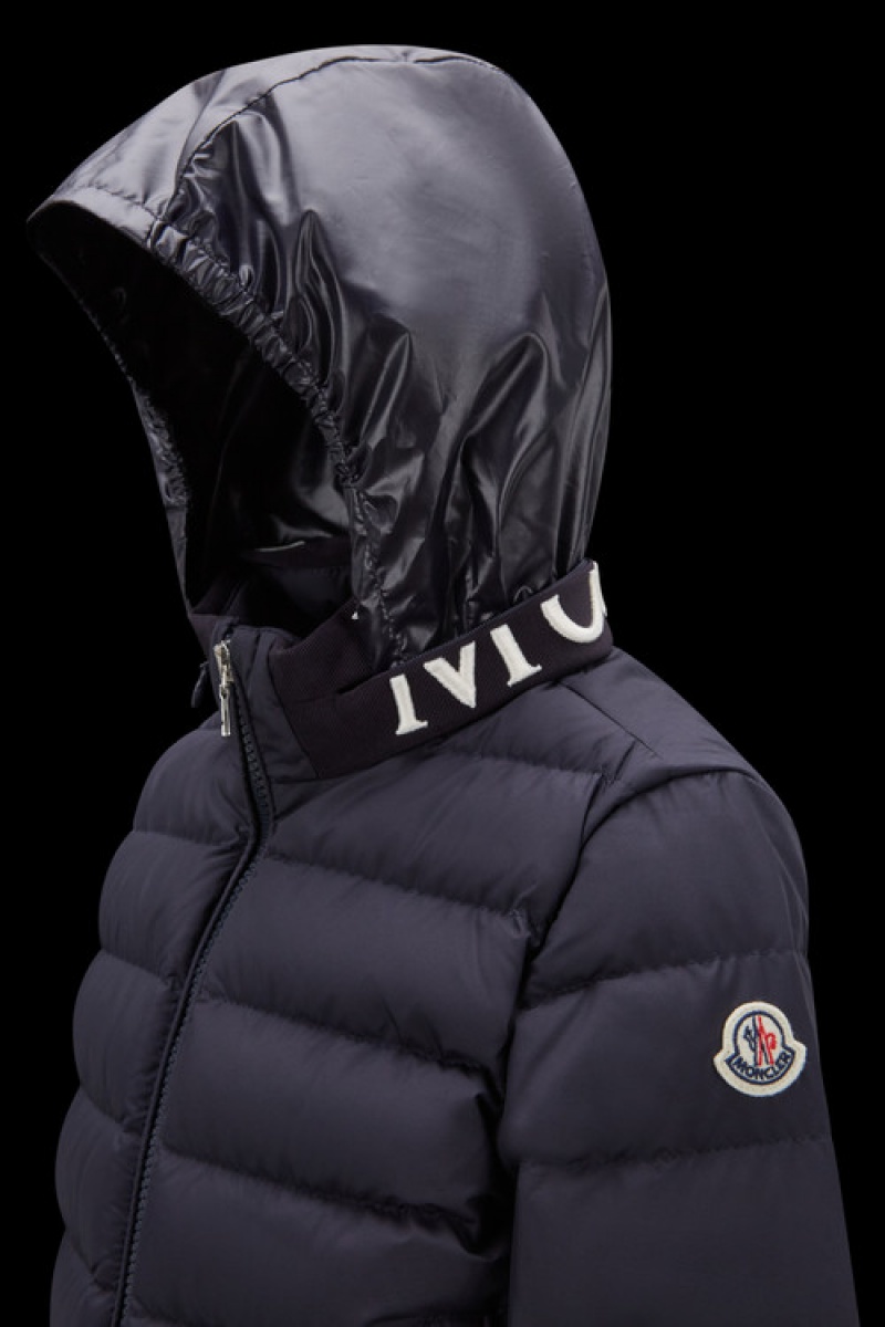 Chaquetas De Plumas Moncler Akio Niño Azul Marino Azules | TLNE-68932