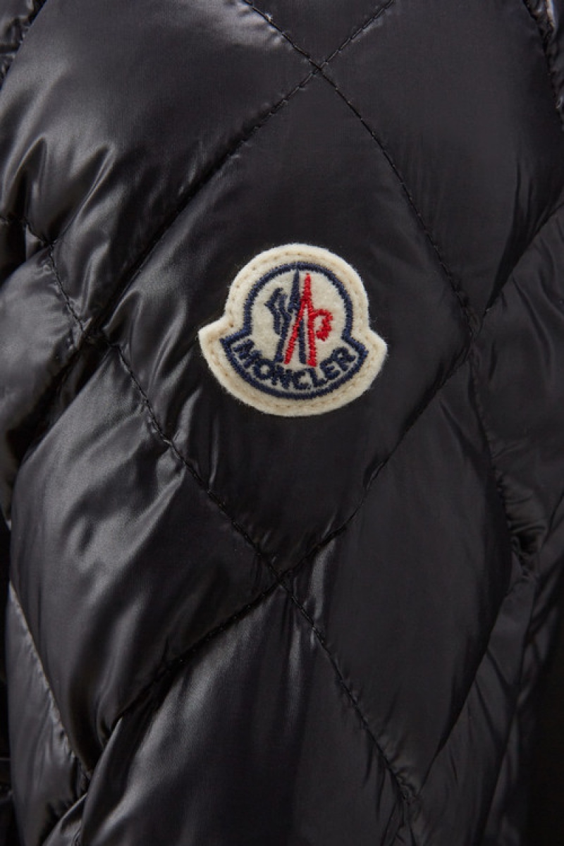 Chaquetas De Plumas Moncler Binic Niña Negros | LIDB-81605