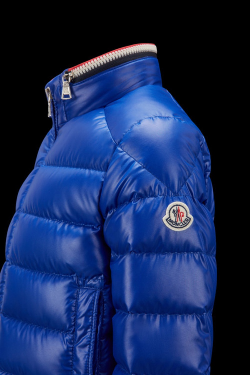 Chaquetas De Plumas Moncler Bourne Niño Azules | XQEB-69540