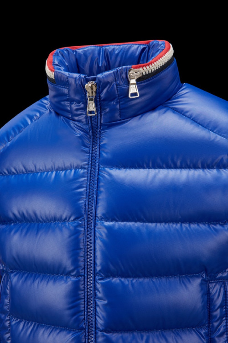 Chaquetas De Plumas Moncler Bourne Niño Azules | XQEB-69540