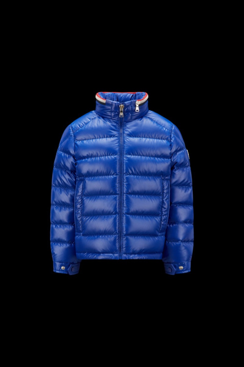 Chaquetas De Plumas Moncler Bourne Niño Azules | XQEB-69540