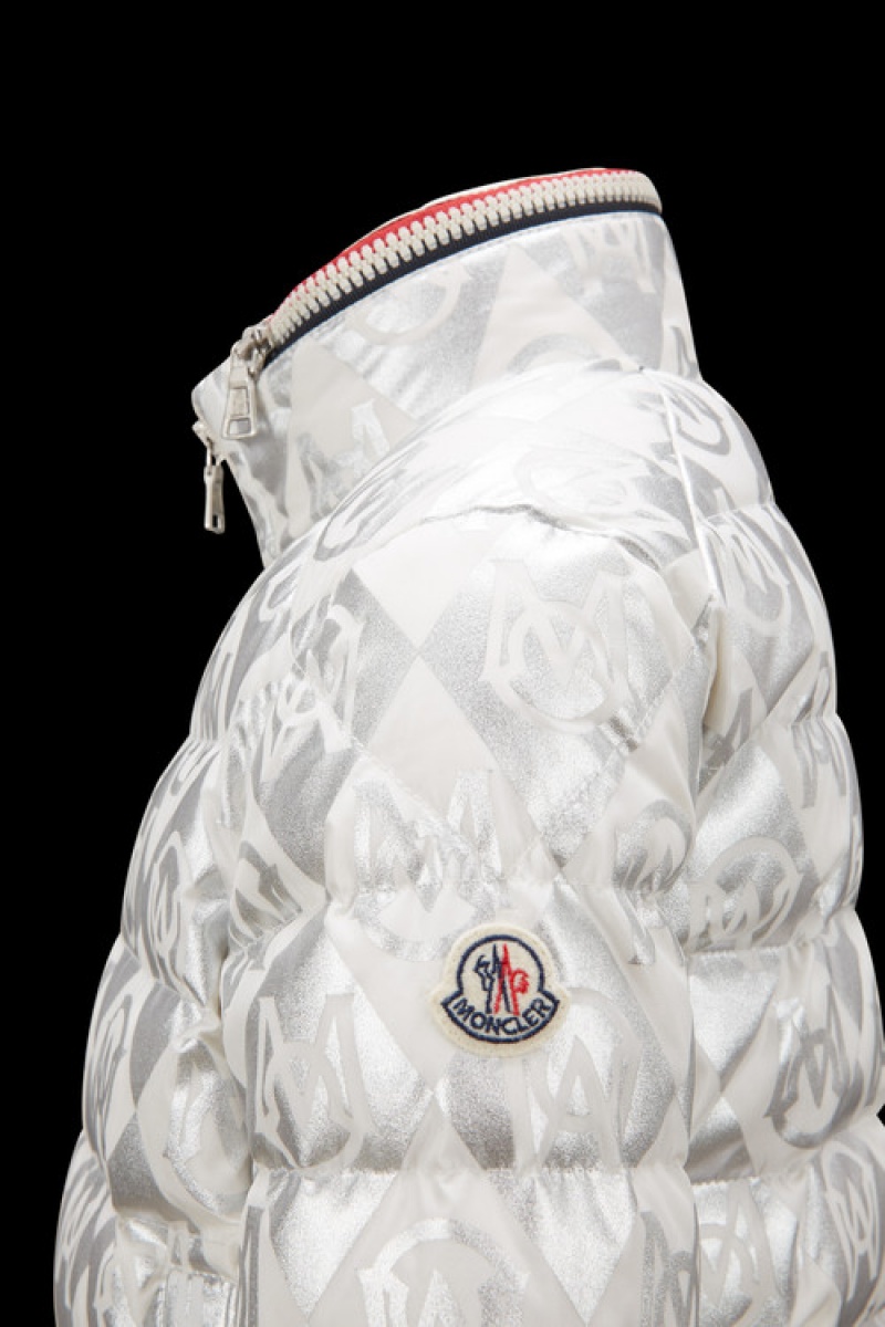 Chaquetas De Plumas Moncler Bourne Niño Grises Claro | RSFZ-16428