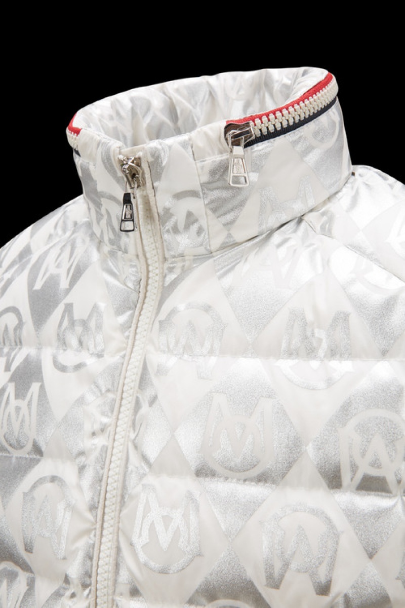 Chaquetas De Plumas Moncler Bourne Niño Grises Claro | RSFZ-16428