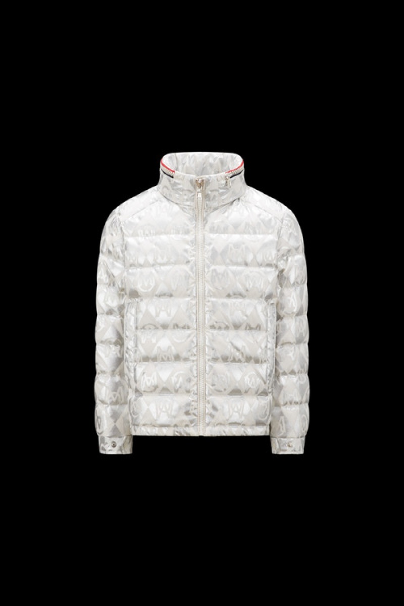 Chaquetas De Plumas Moncler Bourne Niño Grises Claro | RSFZ-16428