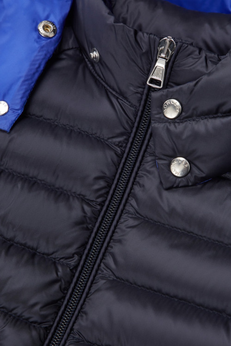 Chaquetas De Plumas Moncler Lauros Niño Azul Marino Azules | QHRN-53298