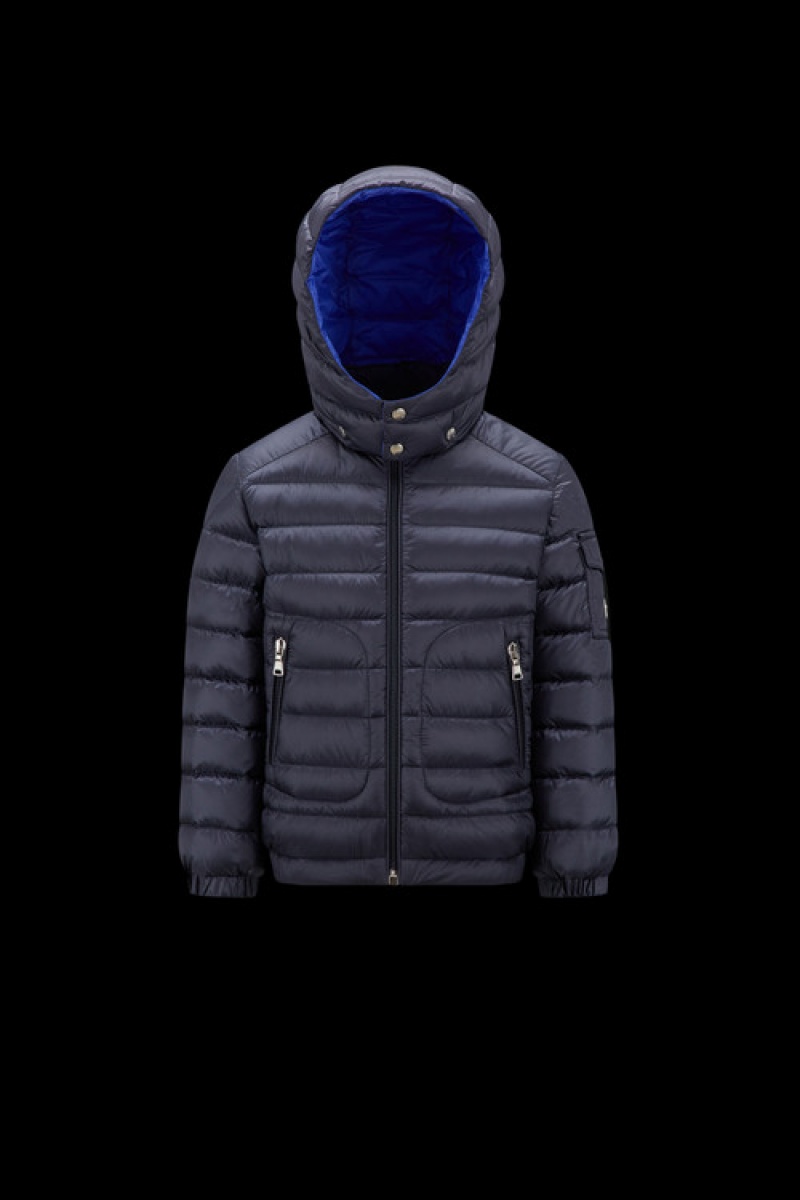 Chaquetas De Plumas Moncler Lauros Niño Azul Marino Azules | QHRN-53298