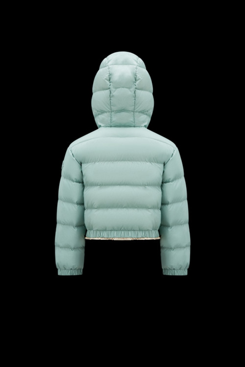 Chaquetas De Plumas Moncler Mantas Niña Turquesa Claro Verdes | XRMP-25637