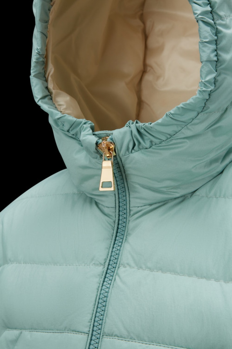 Chaquetas De Plumas Moncler Mantas Niña Turquesa Claro Verdes | XRMP-25637