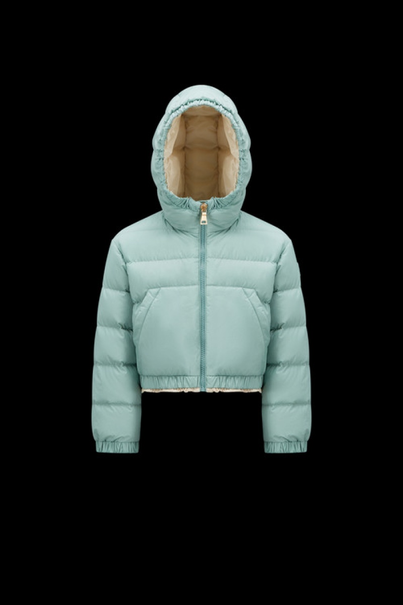 Chaquetas De Plumas Moncler Mantas Niña Turquesa Claro Verdes | XRMP-25637