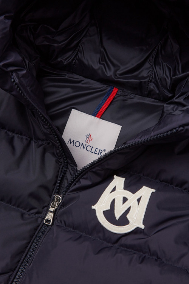 Chaquetas De Plumas Moncler Mark Niño Azul Marino Azules | TMAE-93410