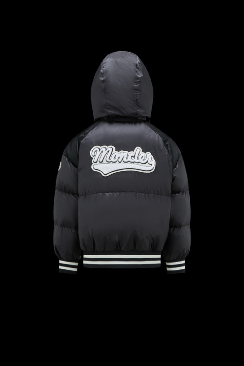 Chaquetas De Plumas Moncler Martha Niña Negros | HOLC-32940