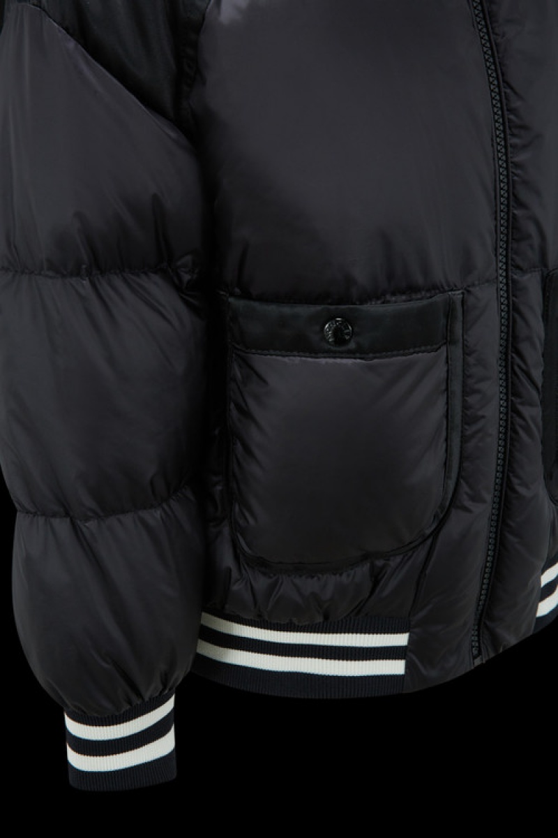 Chaquetas De Plumas Moncler Martha Niña Negros | HOLC-32940