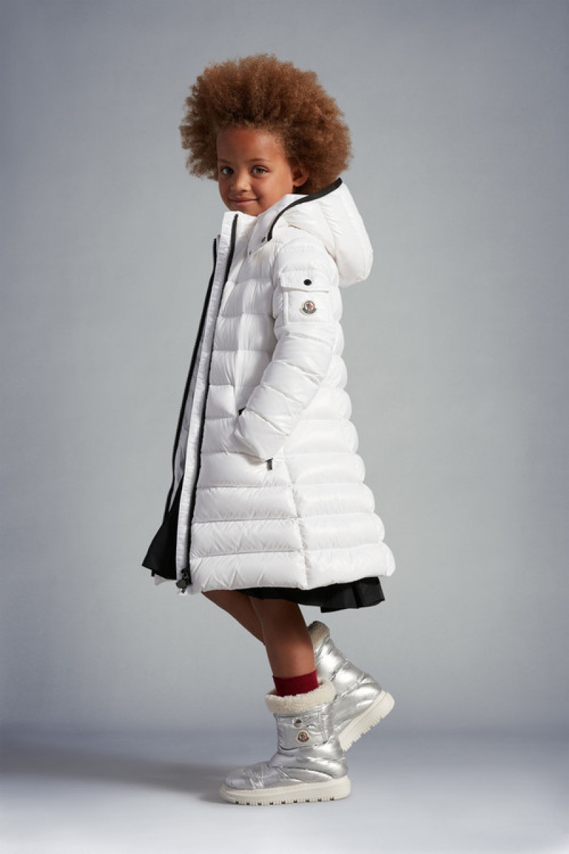 Chaquetas De Plumas Moncler Moka Niña Blancos | KFWR-56194