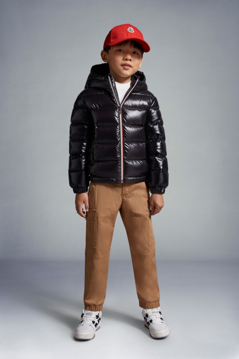 Chaquetas De Plumas Moncler New Aubert Niño Negros | FDLB-56321