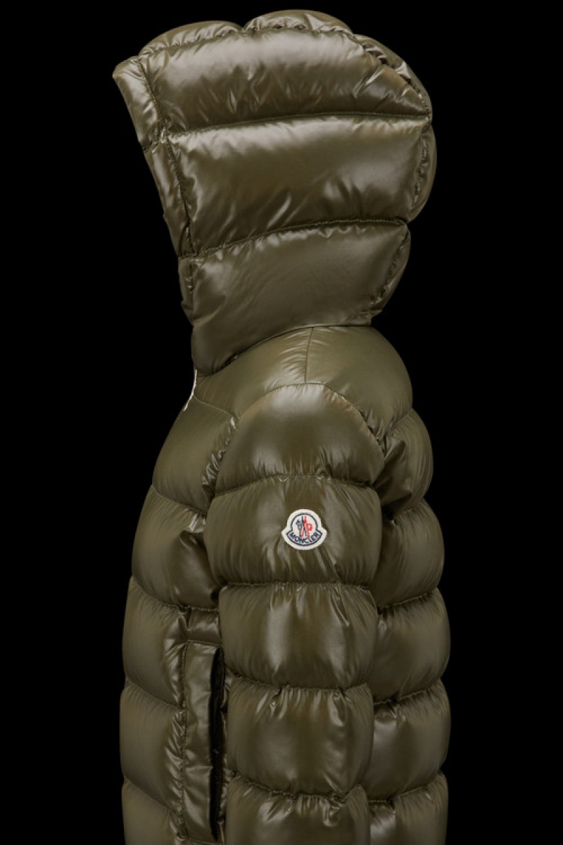 Chaquetas De Plumas Moncler New Aubert Niño Verdes Oscuro | WGJO-97315