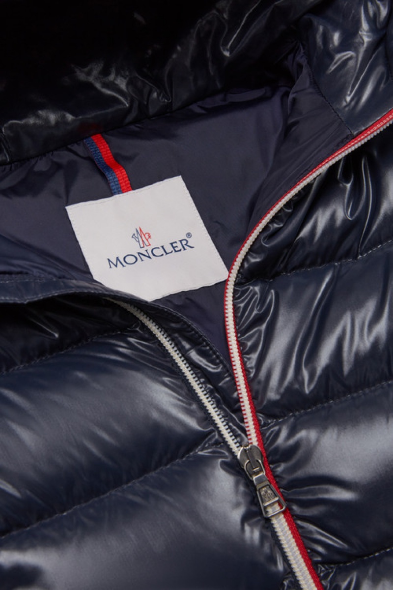 Chaquetas De Plumas Moncler New Aubert Niño Azules | YVSL-84307