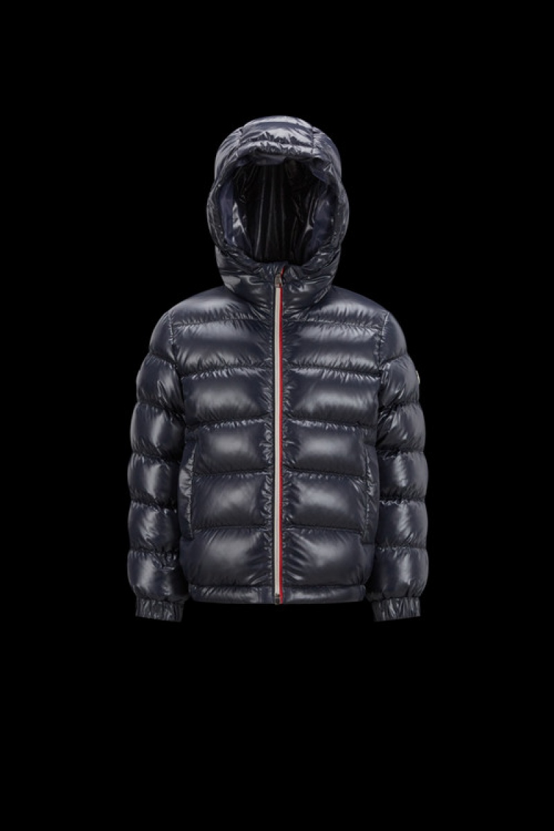 Chaquetas De Plumas Moncler New Aubert Niño Azules | YVSL-84307