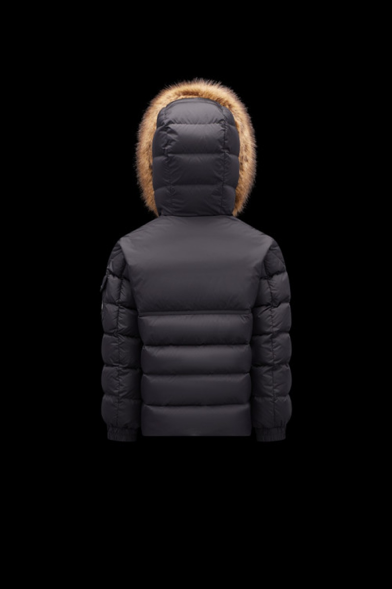 Chaquetas De Plumas Moncler New Byron Niño Negros | XYTZ-71340