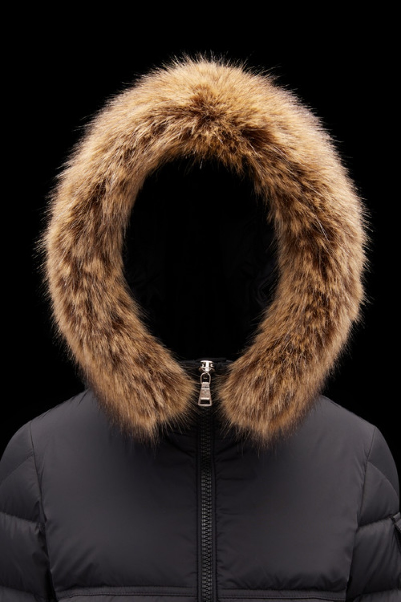 Chaquetas De Plumas Moncler New Byron Niño Negros | XYTZ-71340