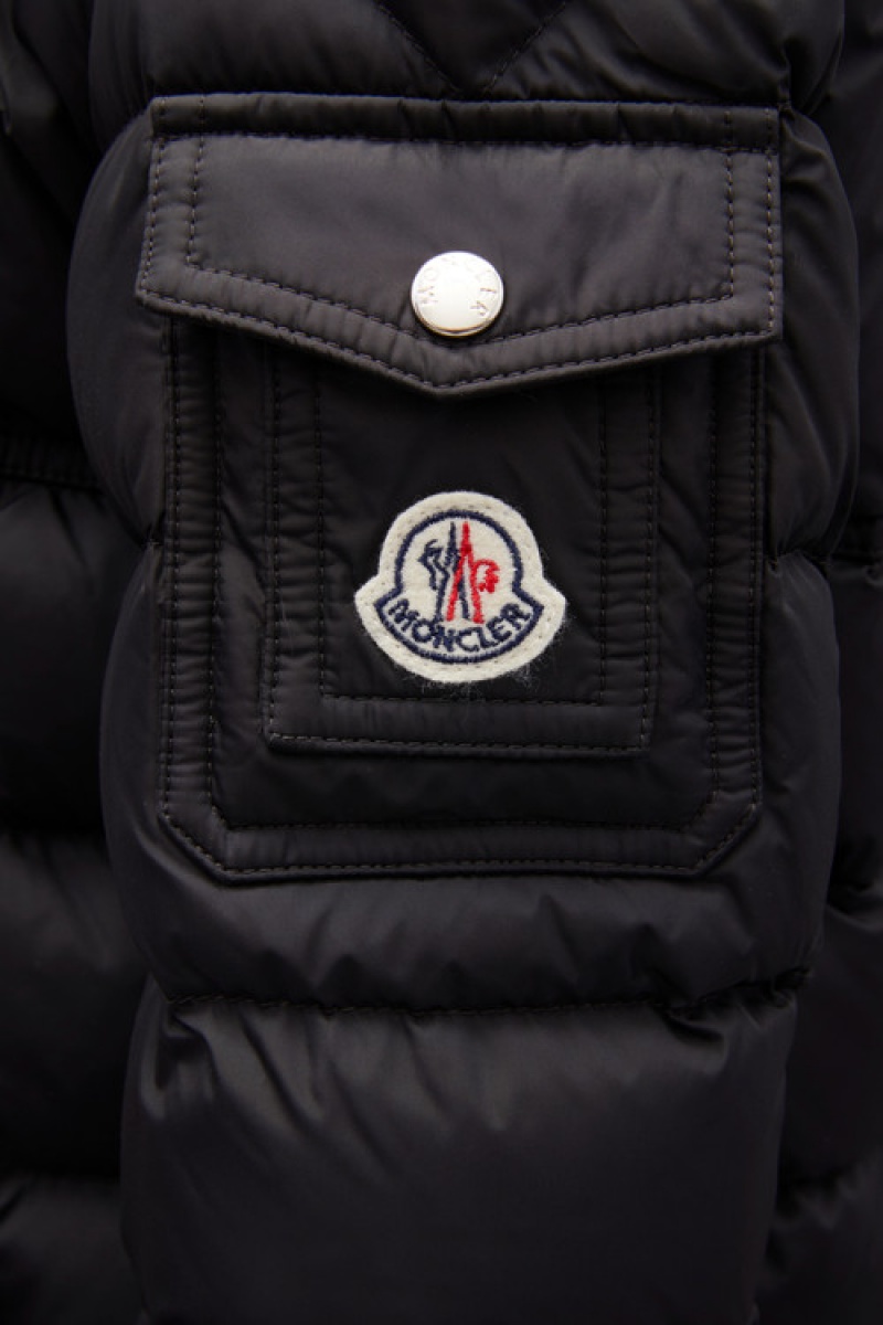 Chaquetas De Plumas Moncler New Byron Niño Negros | XYTZ-71340