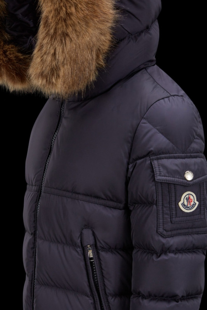 Chaquetas De Plumas Moncler New Byron Niño Azul Marino Azules | PYXW-05943