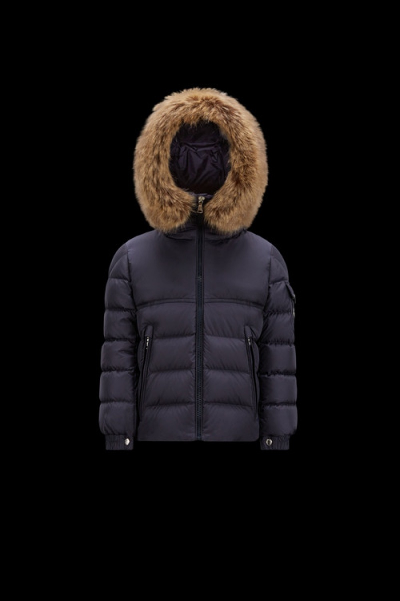 Chaquetas De Plumas Moncler New Byron Niño Azul Marino Azules | PYXW-05943