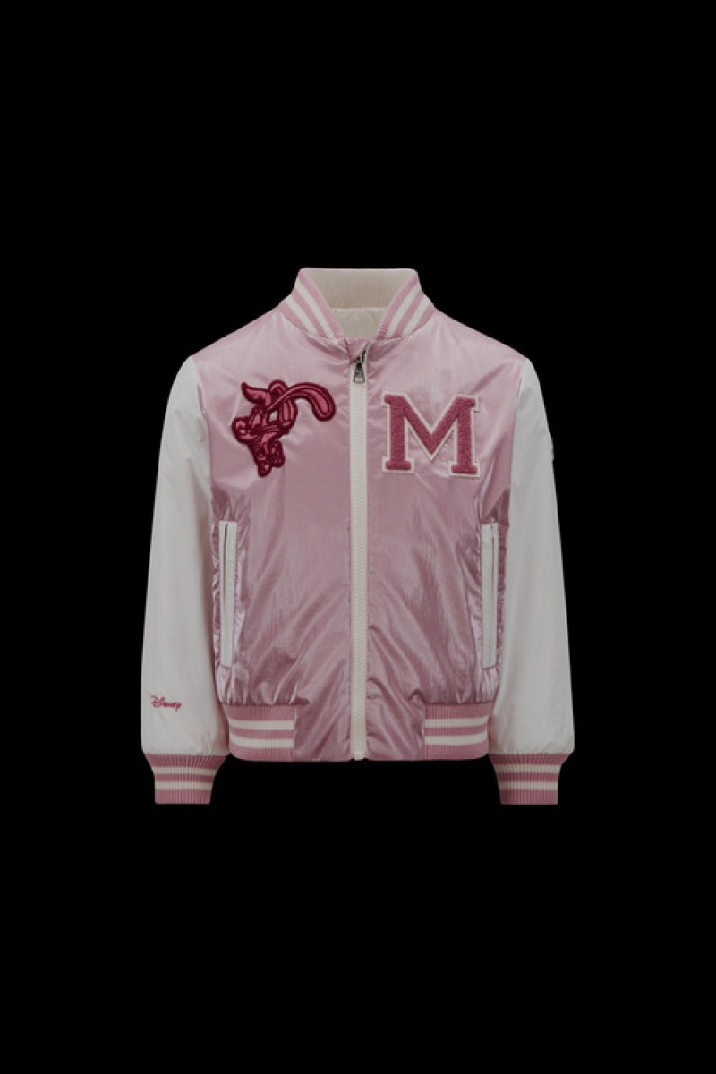 Chaquetas De Plumas Moncler Reversible Bomber Niña Blancos Rosas | PHNM-19247